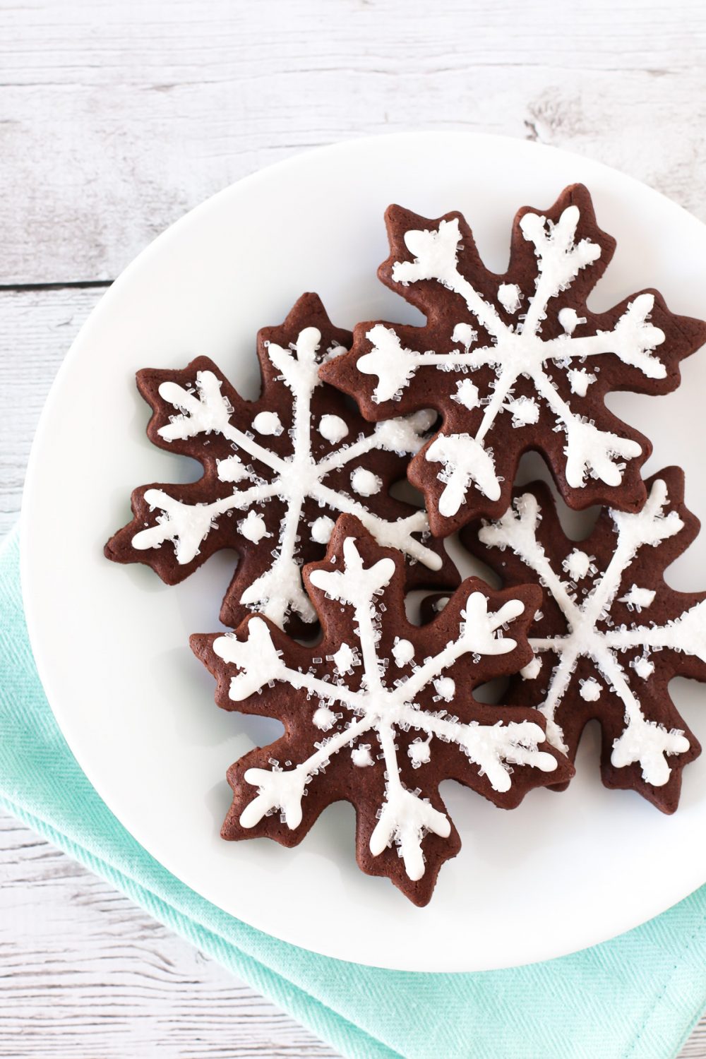 gluten free vegan chocolate snowflake sugar cookies - Sarah Bakes