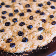 gluten free kalamata olive and rosemary focaccia