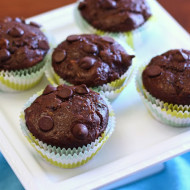 gluten free vegan double chocolate zucchini muffins