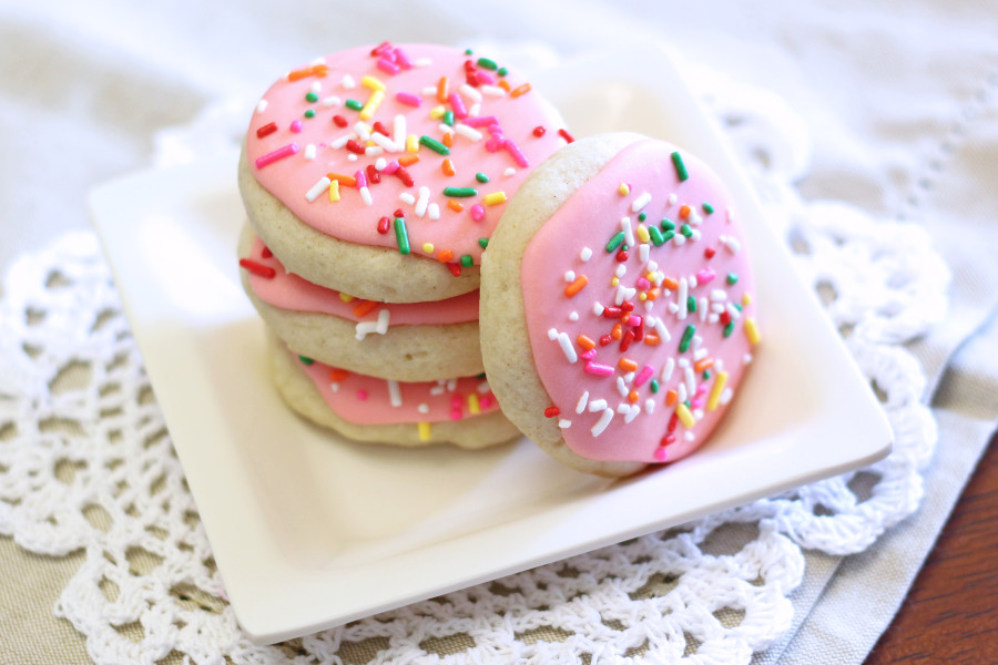 gluten free vegan frosted soft sugar cookies