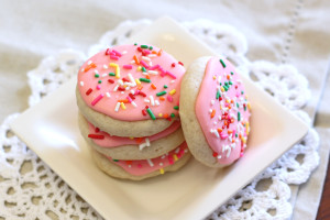 gluten free vegan frosted soft sugar cookies