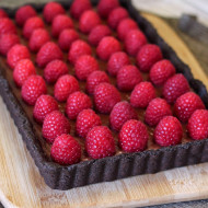 gluten free vegan chocolate raspberry tart