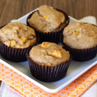 gluten free vegan banana peach muffins