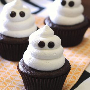 Gluten Free Vegan Ghost Cupcakes. Just about the cutest, spookiest cupcakes you ever did see!