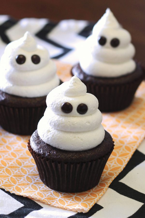 Gluten Free Vegan Ghost Cupcakes. Just about the cutest, spookiest cupcakes you ever did see!