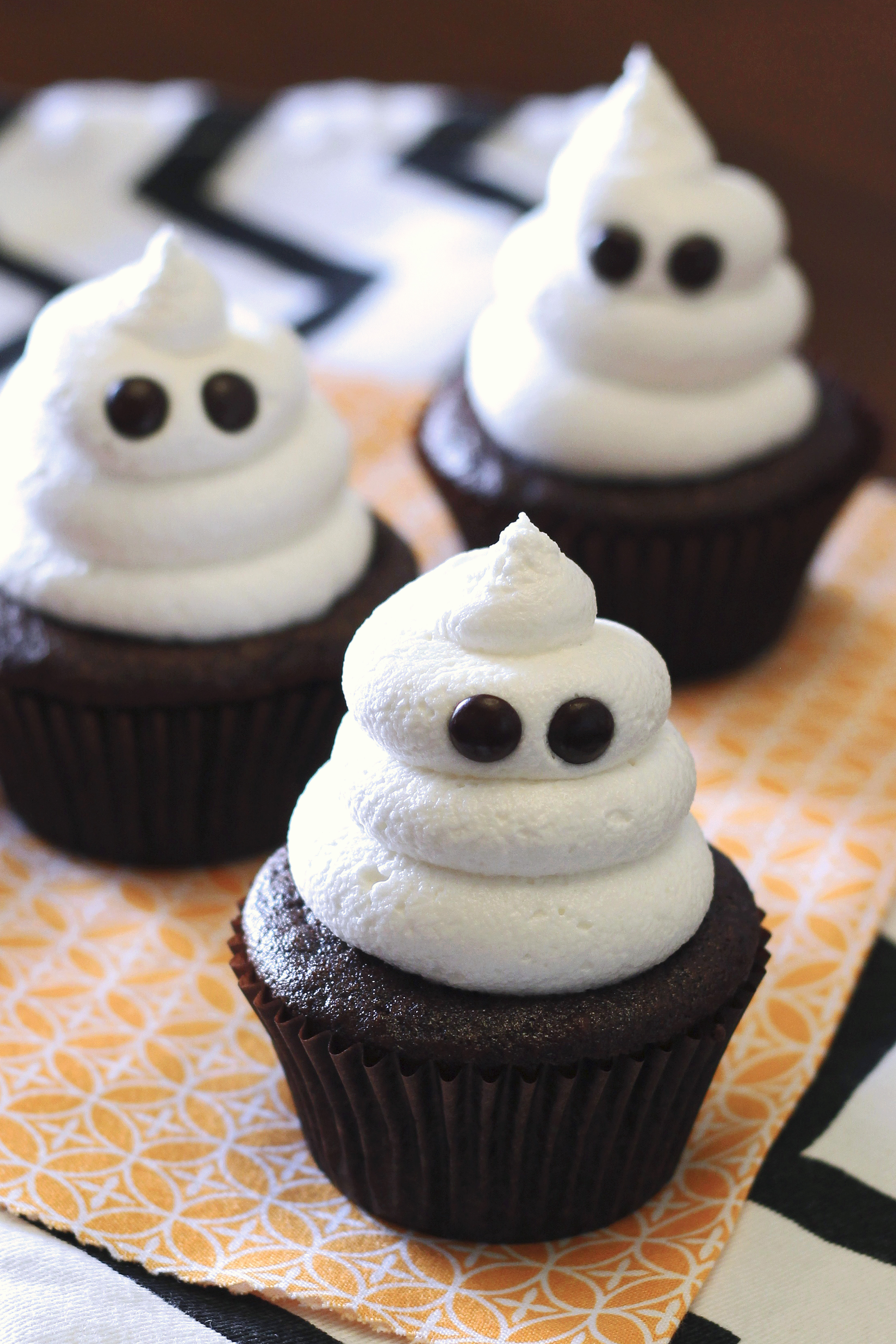 Gluten Free Vegan Ghost Cupcakes. Just about the cutest, spookiest cupcakes you ever did see!