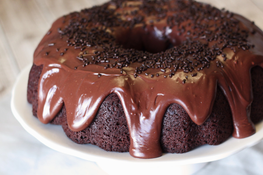 gluten free vegan double chocolate bundt cake