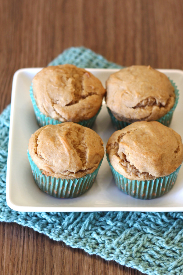 Gluten Free Peanut Butter Banana Muffins. A little protein, a whole lot of deliciousness!