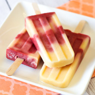 dairy free peach berry yogurt popsicles