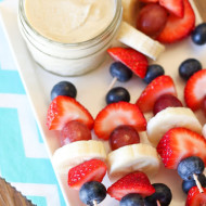 dairy free citrus fruit dip and mini fruit kabobs