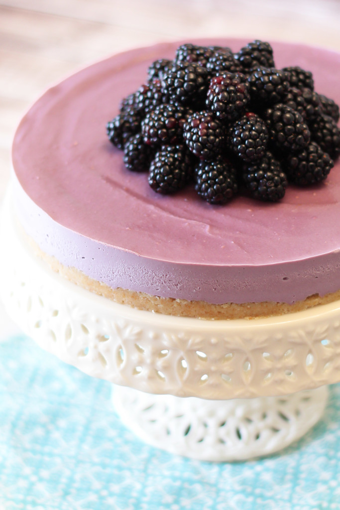 Gluten Free Vegan Blackberry Cheesecake. Made with cashews and fresh blackberries. Such a showstopper! 