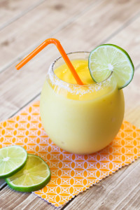 Mango Coconut Margaritas. A refreshing and tropical blended frozen drink!