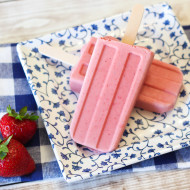 dairy free creamy strawberry popsicles