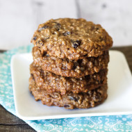 gluten free vegan soft oatmeal raisin cookies