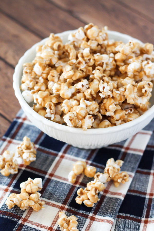 Dairy Free Caramel Corn. Made with rich coconut milk, this caramel corn is crunchy and decadent!