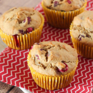 gluten free vegan banana cranberry muffins