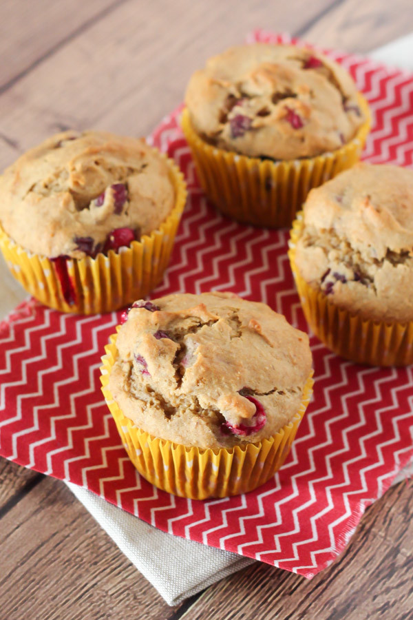 gluten free vegan banana cranberry muffins2