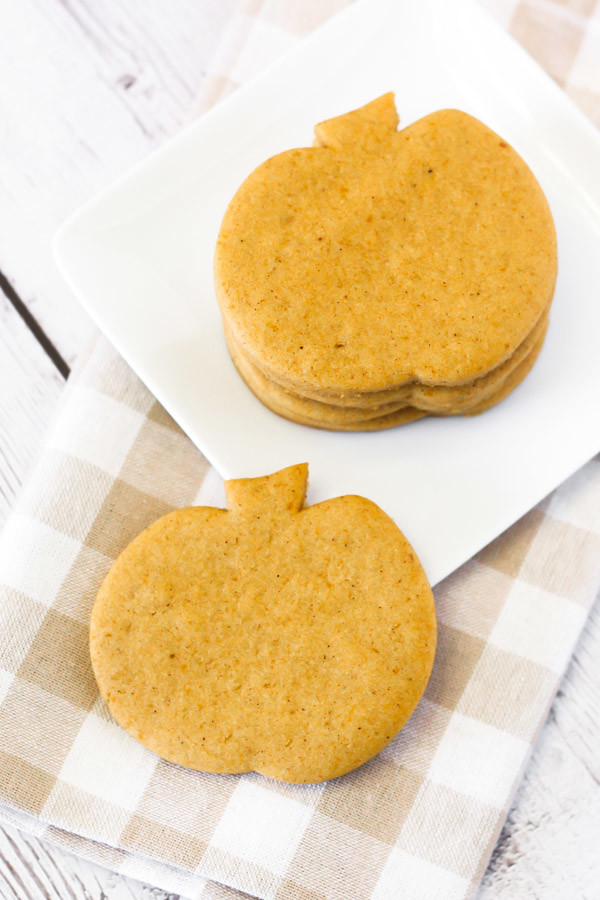 Gluten Free Vegan Pumpkin Cutout Cookies. These soft pumpkin sugar cookies are simply adorable!