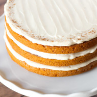 gluten free vegan pumpkin layer cake with cream cheese frosting