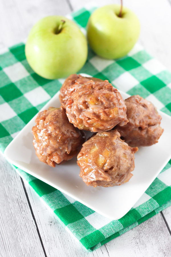 Gluten Free Vegan Apple Fritters. Little glazed apple fritters, fried to donut perfection!