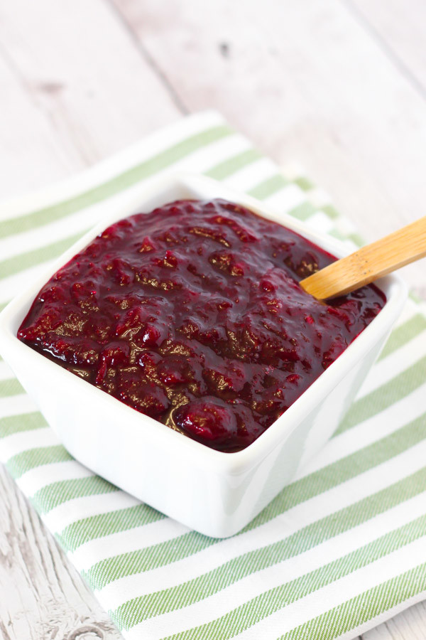 Homemade cranberry sauce. A little tart, a little sweet, a whole lot of flavor from those beautiful fresh cranberries. A must-have on your holiday table!