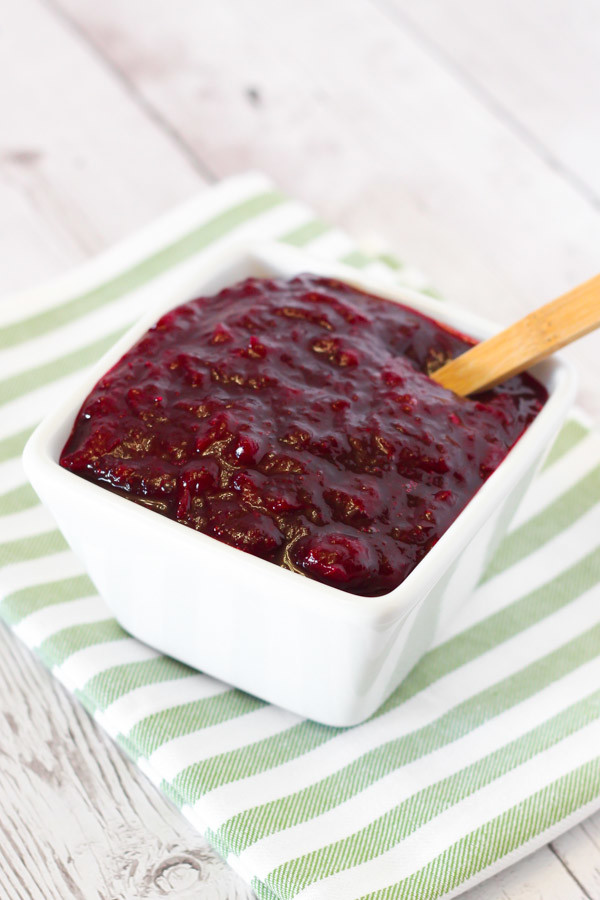 Homemade cranberry sauce. A little tart, a little sweet, a whole lot of flavor from those beautiful fresh cranberries. A must-have on your holiday table!