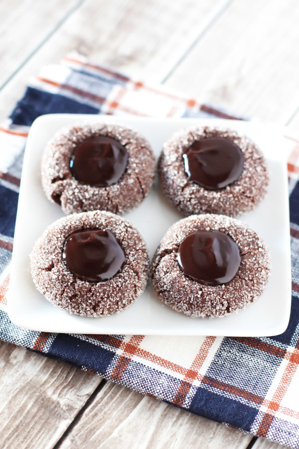 gluten free vegan chocolate thumbprint cookies