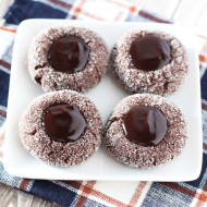 gluten free vegan chocolate thumbprint cookies