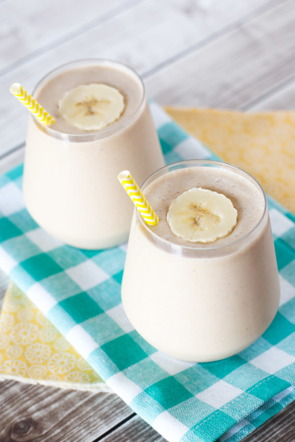 Dairy Free Peanut Butter Banana Oatmeal Smoothie. A creamy, filling breakfast.