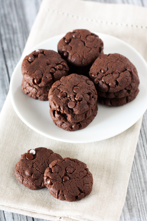 gluten free vegan mini double chocolate cookies Sarah Bakes Gluten Free