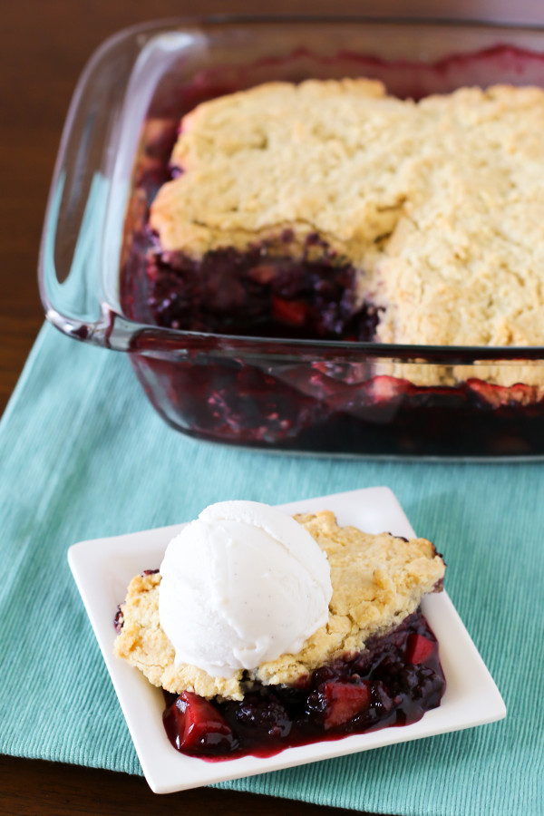 Gluten Free Vegan Blackberry Apple Cobbler. Fresh blackberries and sweet apples, this is dessert is a summertime must!