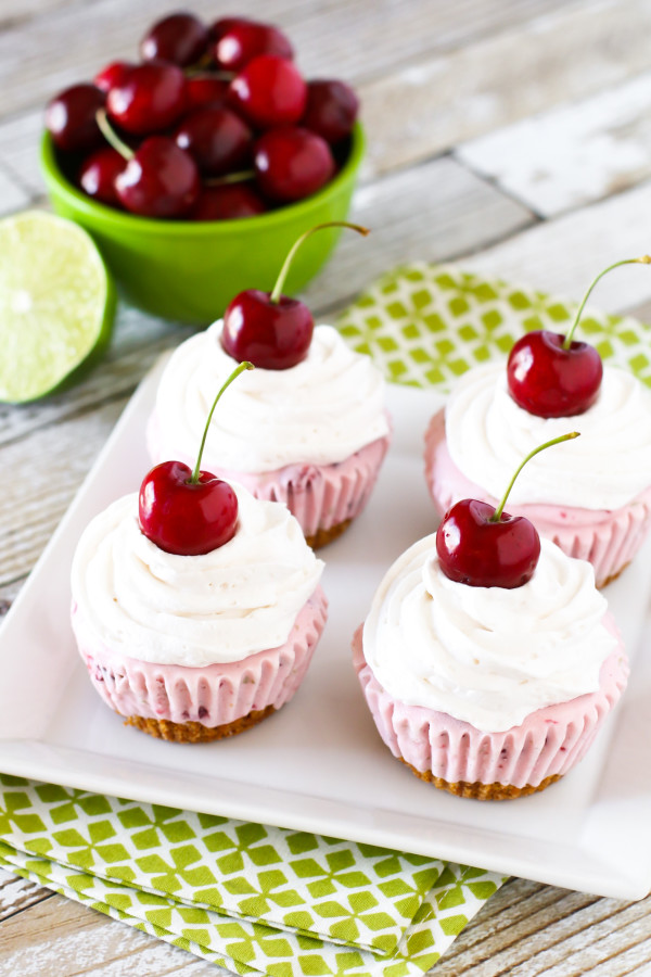 Gluten Free Vegan Cherry Limeade Ice Cream Cupcakes. A pretzel crust, topped with a zesty dairy free cherry lime ice cream and creamy Cocowhip. Don't forget the cherry on top!