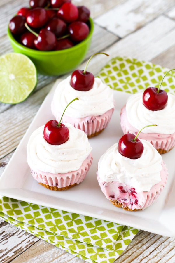 Gluten Free Vegan Cherry Limeade Ice Cream Cupcakes. A pretzel crust, topped with a zesty dairy free cherry lime ice cream and creamy Cocowhip. Don't forget the cherry on top!
