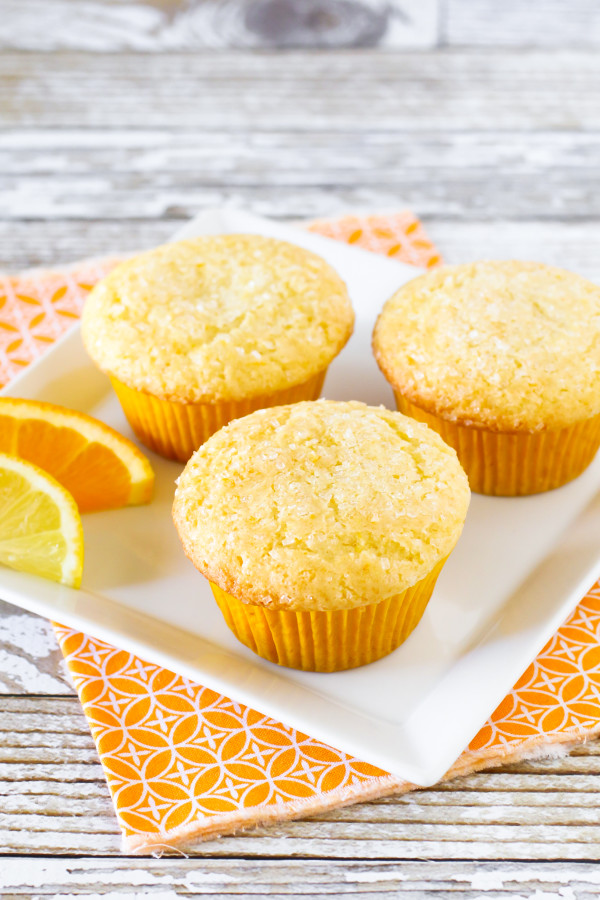 Gluten Free Vegan Sunshine Citrus Muffins. Fresh orange and fresh lemon give these light muffins a delicious brightness!