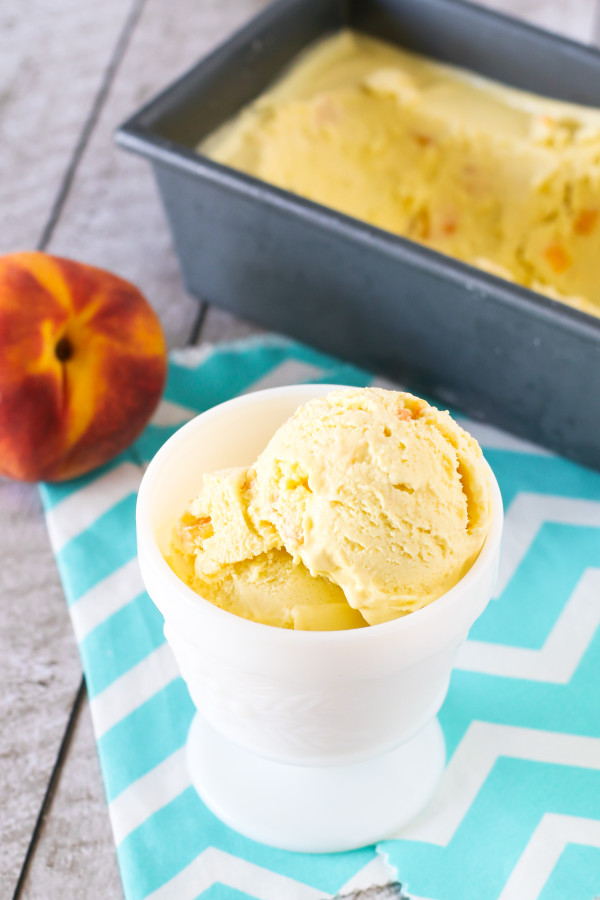 Dairy Free Fresh Peach Ice Cream. Made with coconut milk, cashews and ripe peaches. Creamy-dreamy!