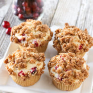 gluten free vegan cranberry coffee cake muffins