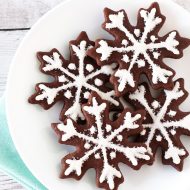 gluten free vegan chocolate snowflake sugar cookies