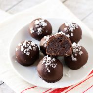 gluten free vegan sea salt brownie truffles