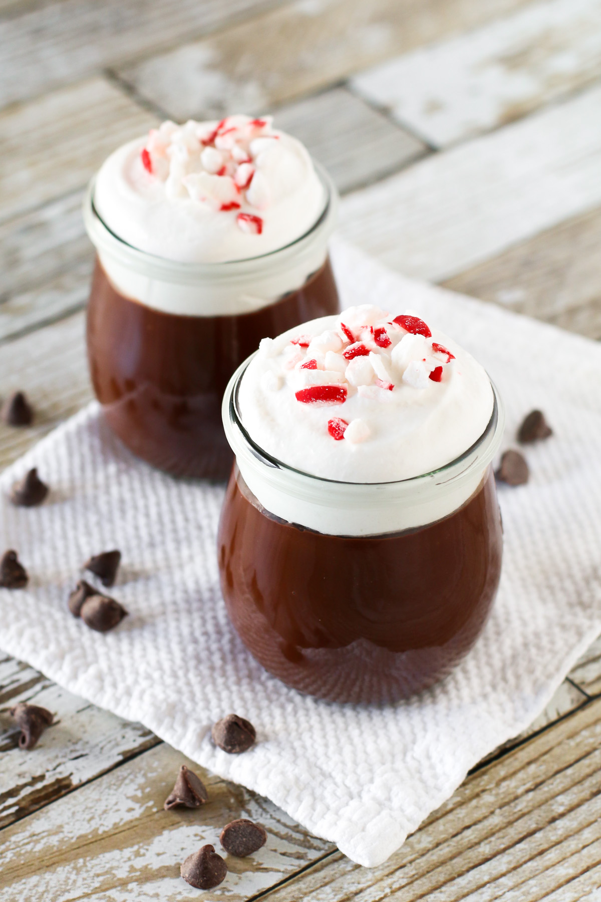 Vegan Dark Chocolate Peppermint Pudding. Rich, chocolate pudding with a hint of peppermint. A decadent dairy free holiday dessert!