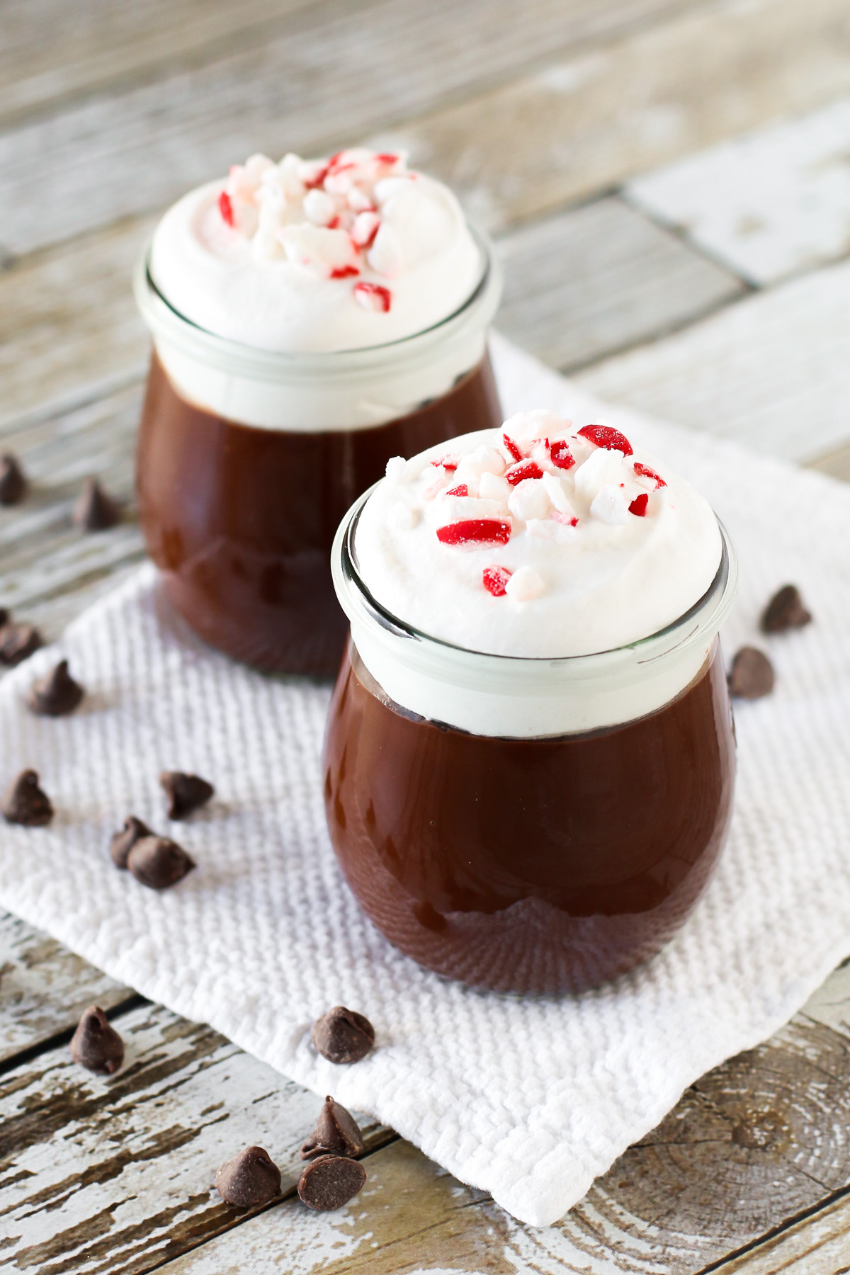 Vegan Dark Chocolate Peppermint Pudding. Rich, chocolate pudding with a hint of peppermint. A decadent dairy free holiday dessert!