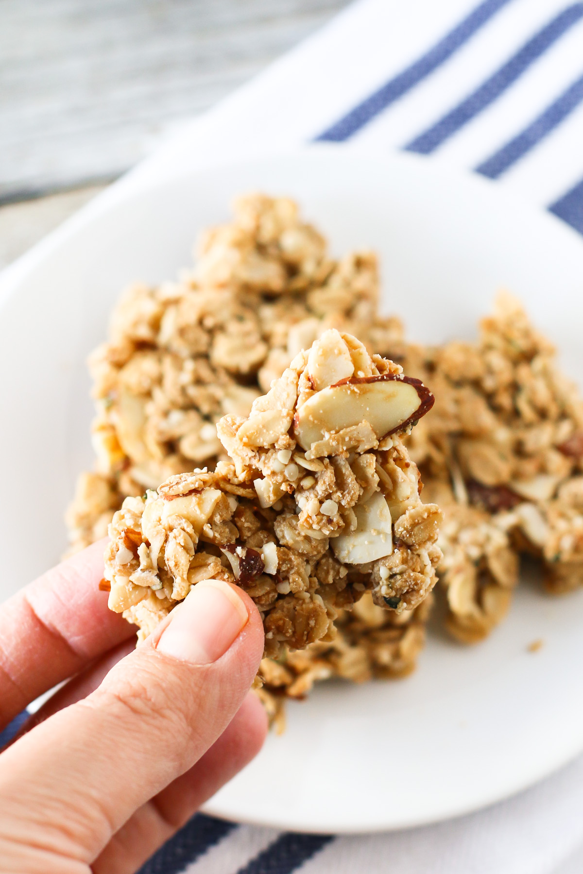 Gluten Free Vegan Maple Almond Granola Clusters. Check out those crispy, crunchy clusters of maple-sweetened granola!