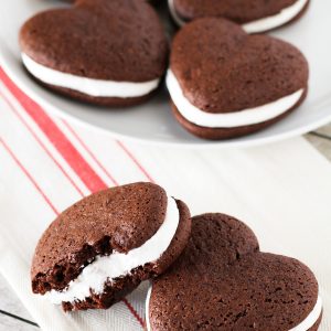 Gluten Free Whoopie Pies. Soft cake-like chocolate cookies, filled with a light whipped buttercream. Oh so dreamy!