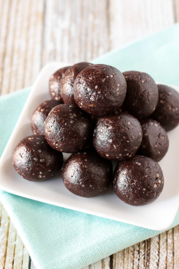 Paleo Chocolate Brownie Energy Bites. These no-bake brownie bites are packed with protein and naturally sweetened. You can’t eat just one!