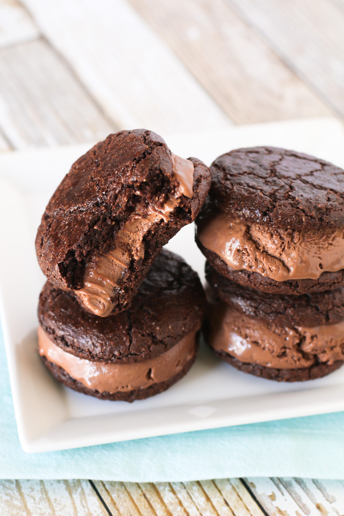 Gluten Free Vegan Brownie Ice Cream Sandwiches. Incredibly decadent and insanely delicious!