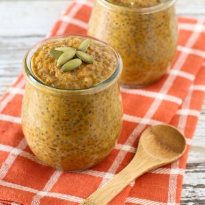 Dairy Free Pumpkin Pie Chia Pudding. A healthy fall dessert, with the classic flavors of pumpkin pie!