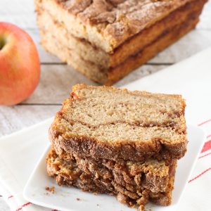 Gluten Free Vegan Apple Cinnamon Swirl Bread. Moist apple bread, with swirls of cinnamon sugar goodness.