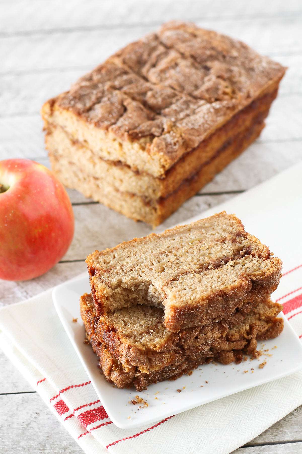 Gluten Free Vegan Apple Cinnamon Swirl Bread. Moist apple bread, with swirls of cinnamon sugar goodness. 