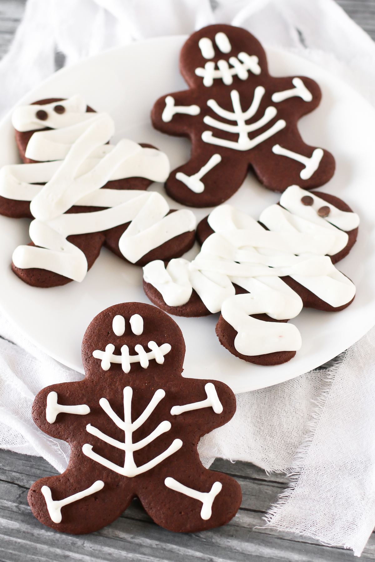 Gluten Free Vegan Halloween Chocolate Sugar Cookies. These cutout cookies are both spooky and sweet!