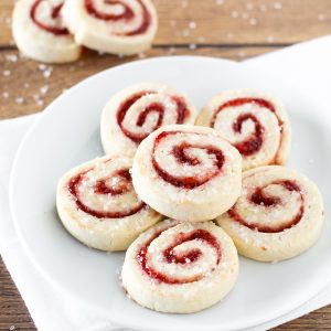 Gluten Free Vegan Raspberry Pinwheel Cookies. What’s not to love about a sugar cookie with a swirl of sweet raspberry jam?