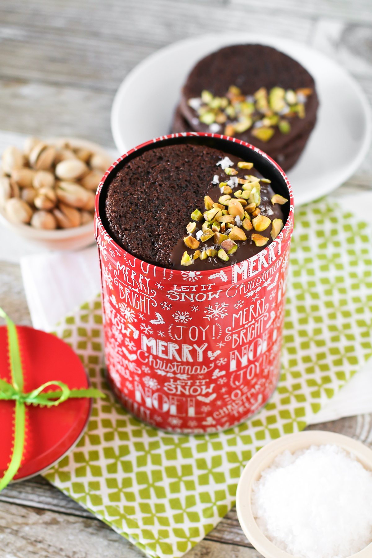 Grain Free Vegan Sea Salt Pistachio Chocolate Cookies. These chewy chocolate-dipped cookies would make a tasty holiday gift!